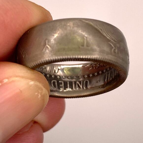 2018 Kennedy Half Dollar Coin Ring Wide Band Chunky Bold - Picture 5 of 11